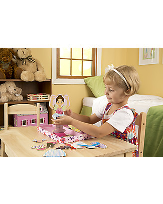 Melissa & Doug Nina Ballerina - Bambola in Legno con Vestiti Magnetizzati Giochi Per Inventare Storie