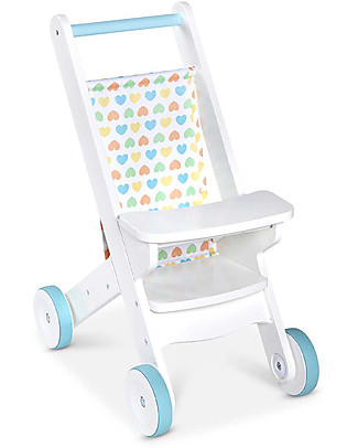 Melissa & Doug Passeggino per Bambole in Legno - Cuori Multicolor Carrozzine