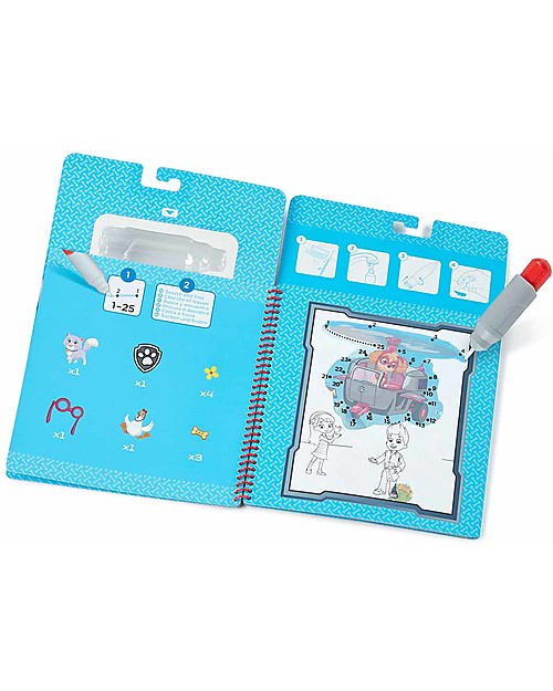 Melissa & Doug Paw Patrol - 4 Cartoncini Magici da Colorare Water Wow - Sky- con Penna ad Acqua Ricaricabile Disegnare e Colorare