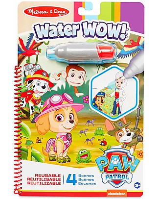 Melissa & Doug Paw Patrol - 4 Cartoncini Magici da Colorare Water Wow - Sky- con Penna ad Acqua Ricaricabile Disegnare e Colorare