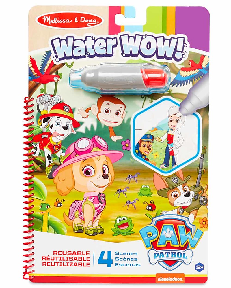 Melissa & Doug Paw Patrol - 4 Cartoncini Magici da Colorare Water Wow -  Sky- con Penna ad Acqua Ricaricabile bambina