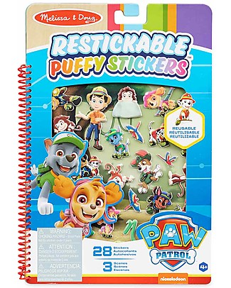 Melissa & Doug Paw Patrol - Adesivi in Rilievo Riutilizzabili + Libro Illustrato - Giungla Adesivi e Timbri