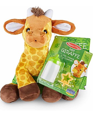 Melissa & Doug Peluche Baby Giraffa - Alto 28 cm - con Ciuccio + Biberon Peluche