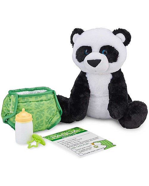 Melissa & Doug Peluche Baby Panda - Alto 28 cm - con Ciuccio + Biberon Peluche