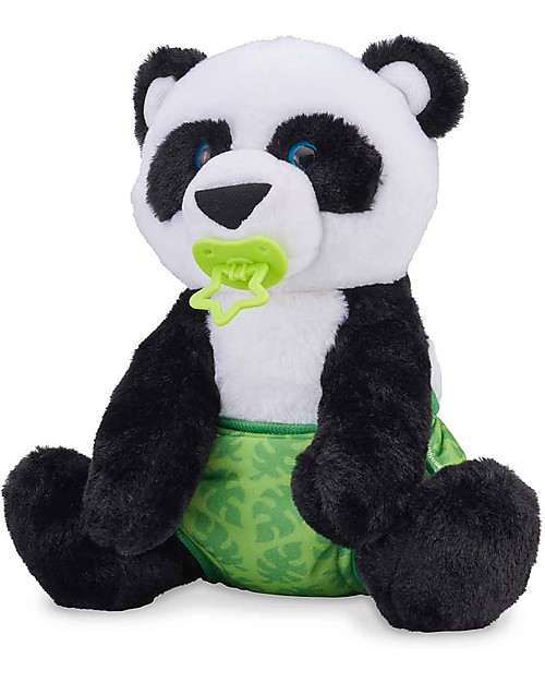 Melissa & Doug Peluche Baby Panda - Alto 28 cm - con Ciuccio + Biberon Peluche