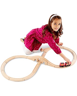 Melissa & Doug Pista per Trenino in Legno - Include Treno Merci! Macchine e Trenini in Legno