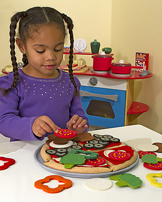 Melissa & Doug Pizza in Feltro da Condire - 40 Ingredienti per Tutti i Gusti! Cibo Giocattolo