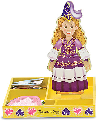 Melissa & Doug Principessa Elisa - Bambola in Legno con Vestiti Magnetizzati Giochi Per Inventare Storie