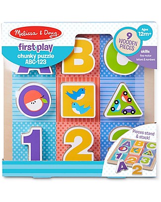 Melissa & Doug Puzzle ABC-123 - Legno - First play Puzzle