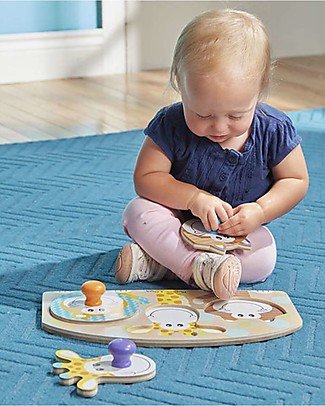 Melissa & Doug Puzzle Animali da Safari - Legno - 4 Pezzi Incastri In Legno