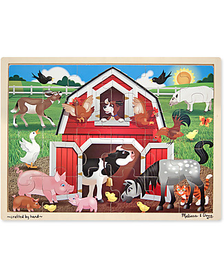 Melissa & Doug Puzzle Animali della Fattoria - Legno - 24 Pezzi Puzzle