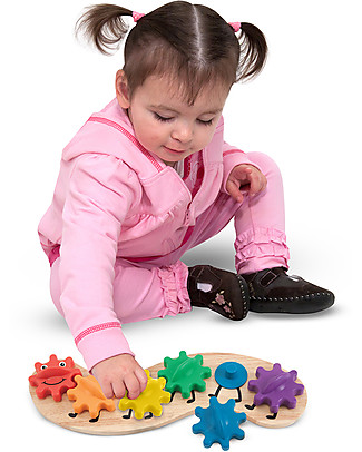 Melissa & Doug Puzzle del Bruco Arcobaleno - Ruota gli Ingranaggi! Incastri In Legno