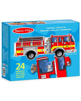 Melissa & Doug Puzzle Gigante da Pavimento - Camion dei Pompieri - 24 pezzi Puzzle