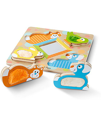 Melissa & Doug Puzzle Gioco del Cucù con Specchio Incastri in Legno