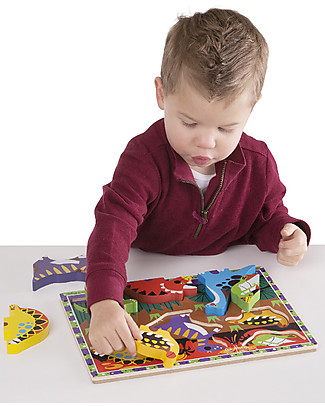 Melissa & Doug Puzzle in Legno Dinosauri - 7 pezzi grandi Incastri In Legno