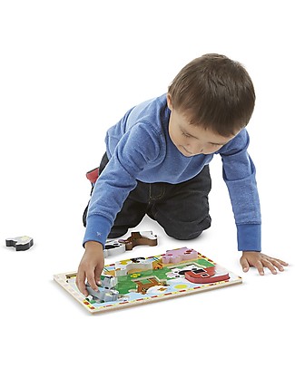 Melissa & Doug Puzzle in Legno Fattoria - 8 pezzi grandi Incastri In Legno