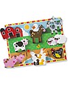 Melissa & Doug Puzzle in Legno Fattoria - 8 pezzi grandi Incastri in Legno