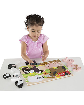 Melissa & Doug Puzzle in Legno Pezzi Grandi, Fattoria - 20 pezzi Puzzle