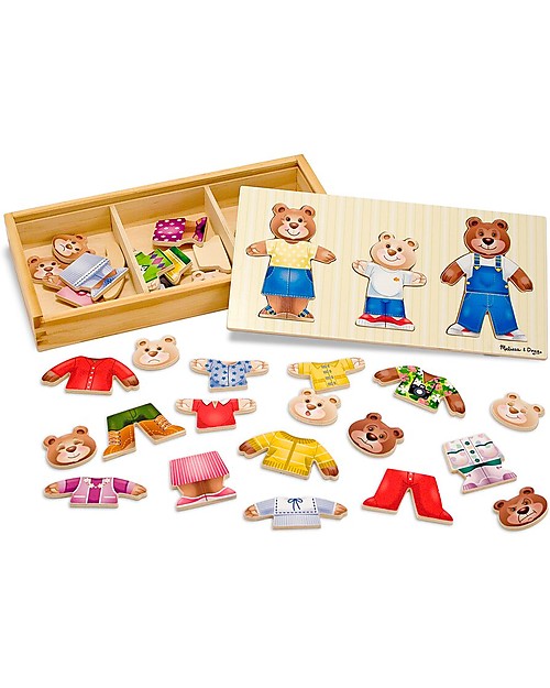 Melissa & Doug Puzzle in Legno - Vestiamo gli Orsetti - 45 pezzi! Puzzle