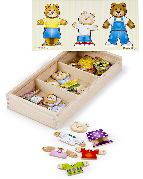 Melissa & Doug Puzzle in Legno - Vestiamo gli Orsetti - 45 pezzi! Puzzle