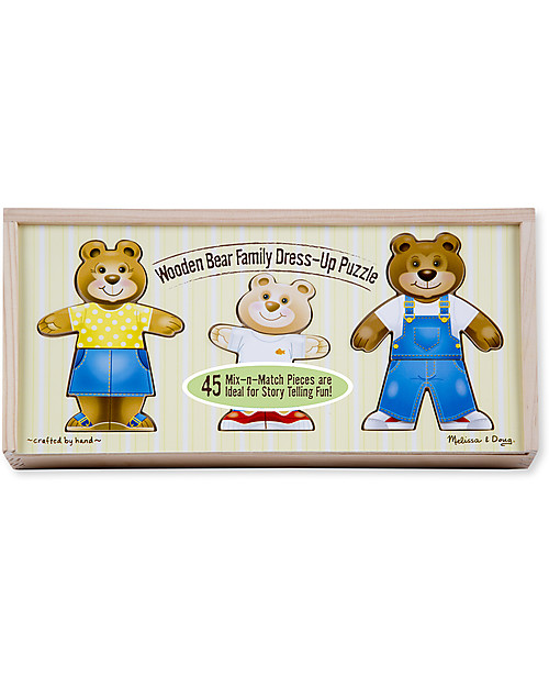 Melissa & Doug Puzzle in Legno - Vestiamo gli Orsetti - 45 pezzi! Puzzle