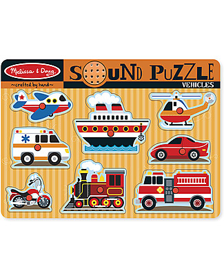 Melissa & Doug Puzzle Musicale in Legno - Mezzi di Trasporto Puzzle