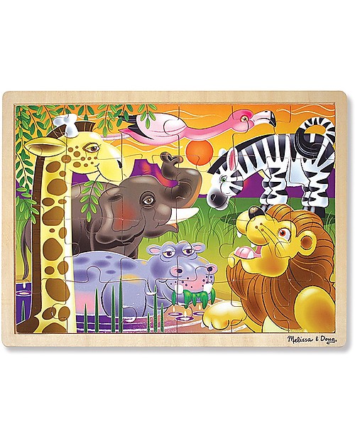 Melissa & Doug Puzzle Savana Africana - Legno - 24 Pezzi Puzzle