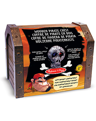 Melissa & Doug Scrigno del Tesoro dei Pirati in Legno, 19 Pezzi - Ottima idea regalo! Travestimenti