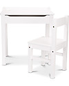 Melissa & Doug Scrivania Apribile con Sedia in Legno - Bianco - per Bambini Scrivanie