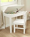Melissa & Doug Scrivania Apribile con Sedia in Legno - Bianco - per Bambini Scrivanie