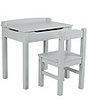 Melissa & Doug Scrivania Apribile con Sedia in Legno - Grigio - per Bambini Scrivanie