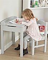 Melissa & Doug Scrivania Apribile con Sedia in Legno - Grigio - per Bambini Scrivanie