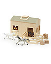 Melissa & Doug Scuderia in Legno Trasportabile Fold & Go - 4 Cavalli Inclusi! Animali in Legno