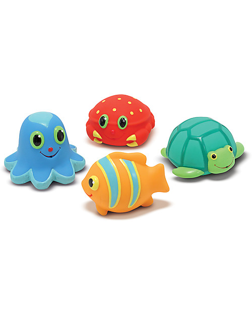 Melissa & Doug Seaside Squirters Giocattolo Acquatico - 4 Animali per Schizzare l'acqua - Perfetto per la Spiaggia! Giochi da Spiaggia