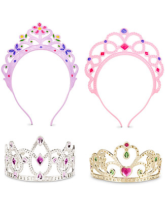 Melissa & Doug Set 4 Coroncine con Brillantini - Perfette per giochi e costumi di carnevale! null