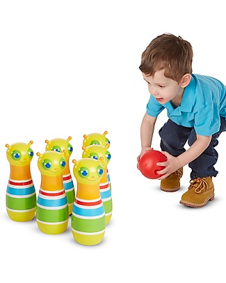 Melissa & Doug Set Bowling Giddy Buggy - 6 Birilli + Pallina Giochi da Esterno_