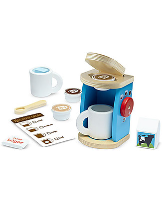 Melissa & Doug Set da Caffè in Legno - 11 pezzi - Ottima idea regalo! Cibo Giocattolo