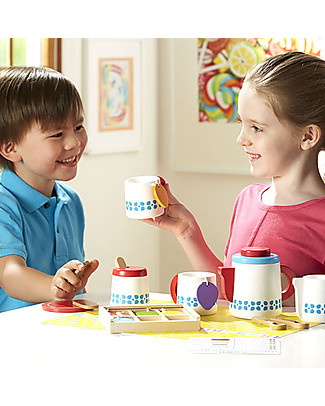 Melissa & Doug Set da Tè in Legno, 22 pezzi - Ottima idea regalo! Giochi Di Una Volta