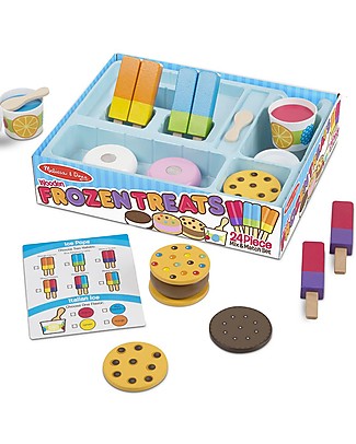 Melissa & Doug Set dei Gelati in Legno, 24 pezzi - Ottima idea regalo! Far finta di