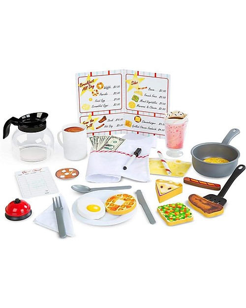 Melissa & Doug Set di Accessori per Ristorante Star Diner - 41 pezzi Cibo Giocattolo