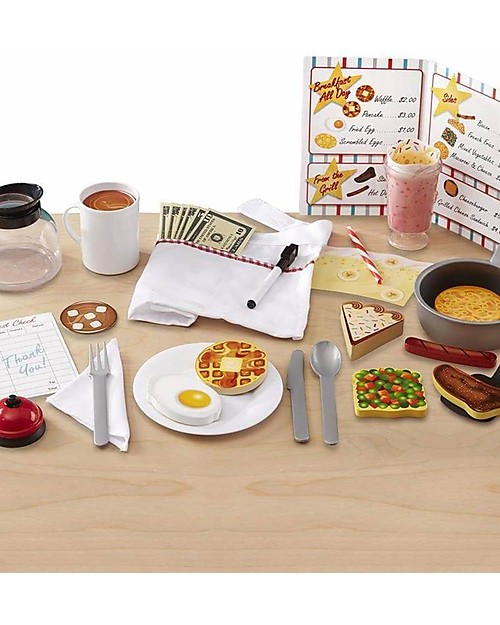 Melissa & Doug Set di Accessori per Ristorante Star Diner - 41 pezzi Cibo Giocattolo