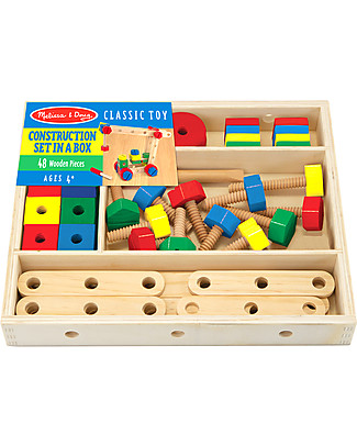 Melissa & Doug Set di Costruzioni in Legno - 50 pezzi! Costruzioni in Legno