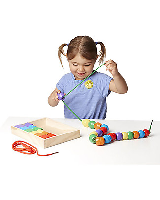 Melissa & Doug Set di Palline da Infilare, 30 pezzi - Sviluppa la manualità! Kit Fai Da Te