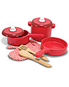 Melissa & Doug Set di Pentole Giocattolo - Legno - 8 Pezzi Cucine Giocattolo