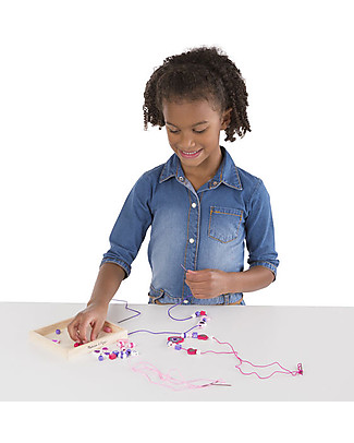 Melissa & Doug Set di Perline in Legno - Cuori Luccicanti - 45+ Pezzi Kit Fai Da Te