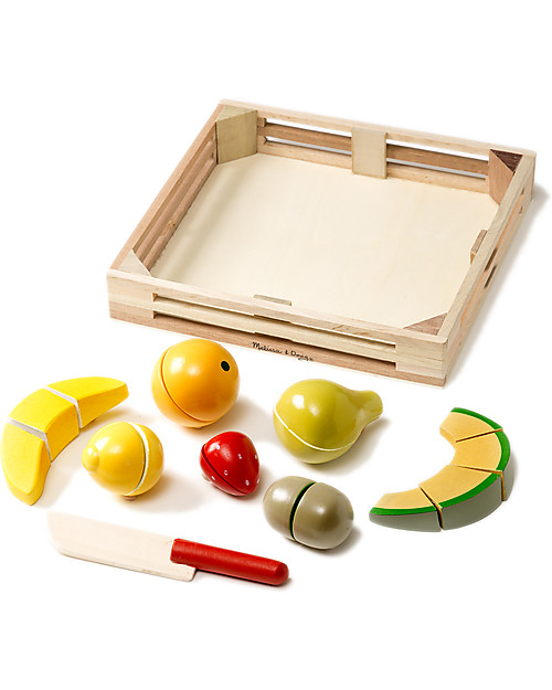 Melissa & Doug Set Frutta in Legno da Affettare - 17 pezzi! Cibo Giocattolo