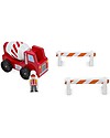 Melissa & Doug Set in Legno: 3 Veicoli del Cantiere + Barriere + Operai - Ottima idea regalo! Macchine e Trenini  in Legno