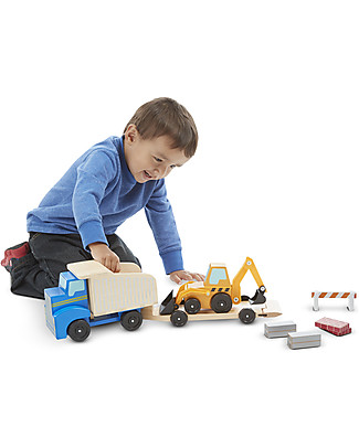 Melissa & Doug Set in Legno Autocarro e Caricatore - Ottima idea regalo! Macchine e Trenini in Legno