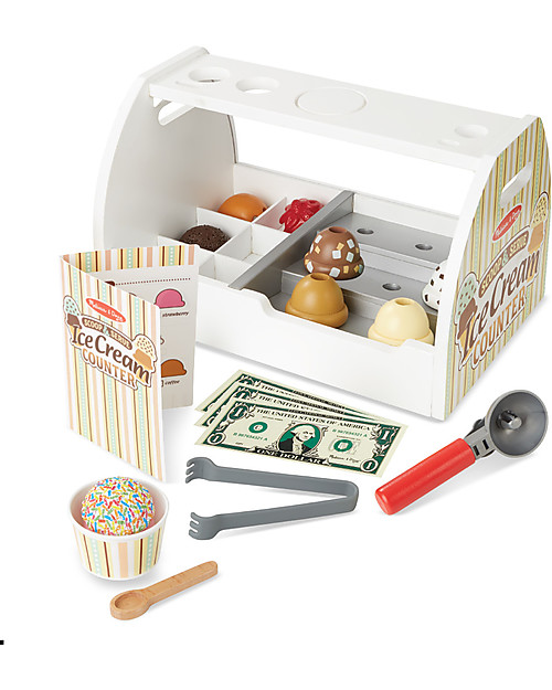 Melissa & Doug Set in Legno Gelateria - 20 pezzi - Favolosa idea regalo! Cibo Giocattolo