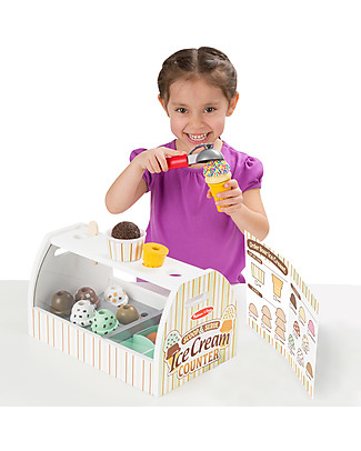 Melissa & Doug Set in Legno Gelateria - 20 pezzi - Favolosa idea regalo! Cucine Giocattolo